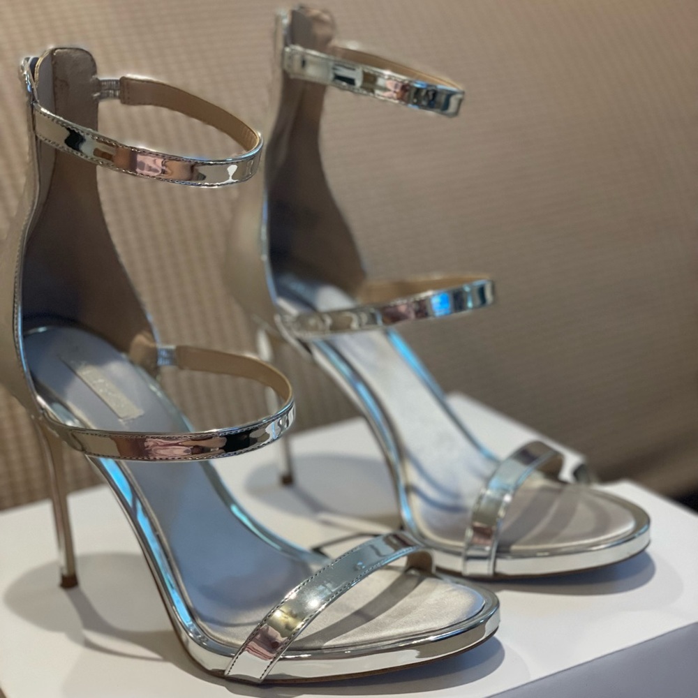 High Silver heels from Aldo’s